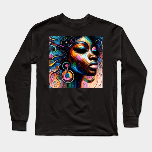 Abstract face painting #2. By Charlotte VanRoss (cvanross) Long Sleeve T-Shirt by Charlotte VanRoss 